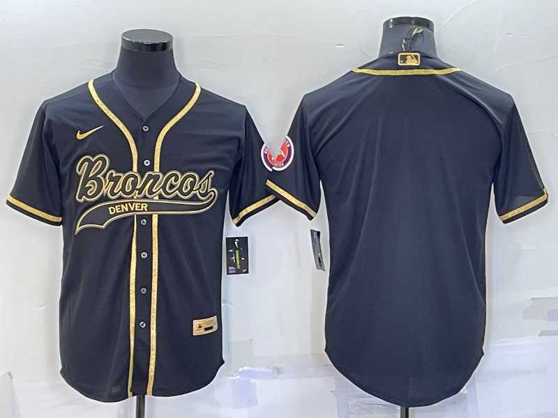 Men's Denver Broncos Blank Black Gold With Patch Cool Base Stitched Baseball Jersey,We sell and wholesale Men's Denver Broncos Blank Black Gold With Patch Cool Base Stitched Baseball Jersey on line form chian!